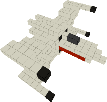 Picture of a X-Wing as an 3D voxel model