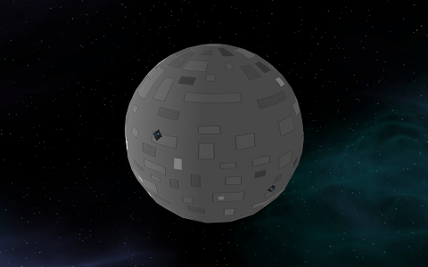 Screenshot that shows the death star without the GUI